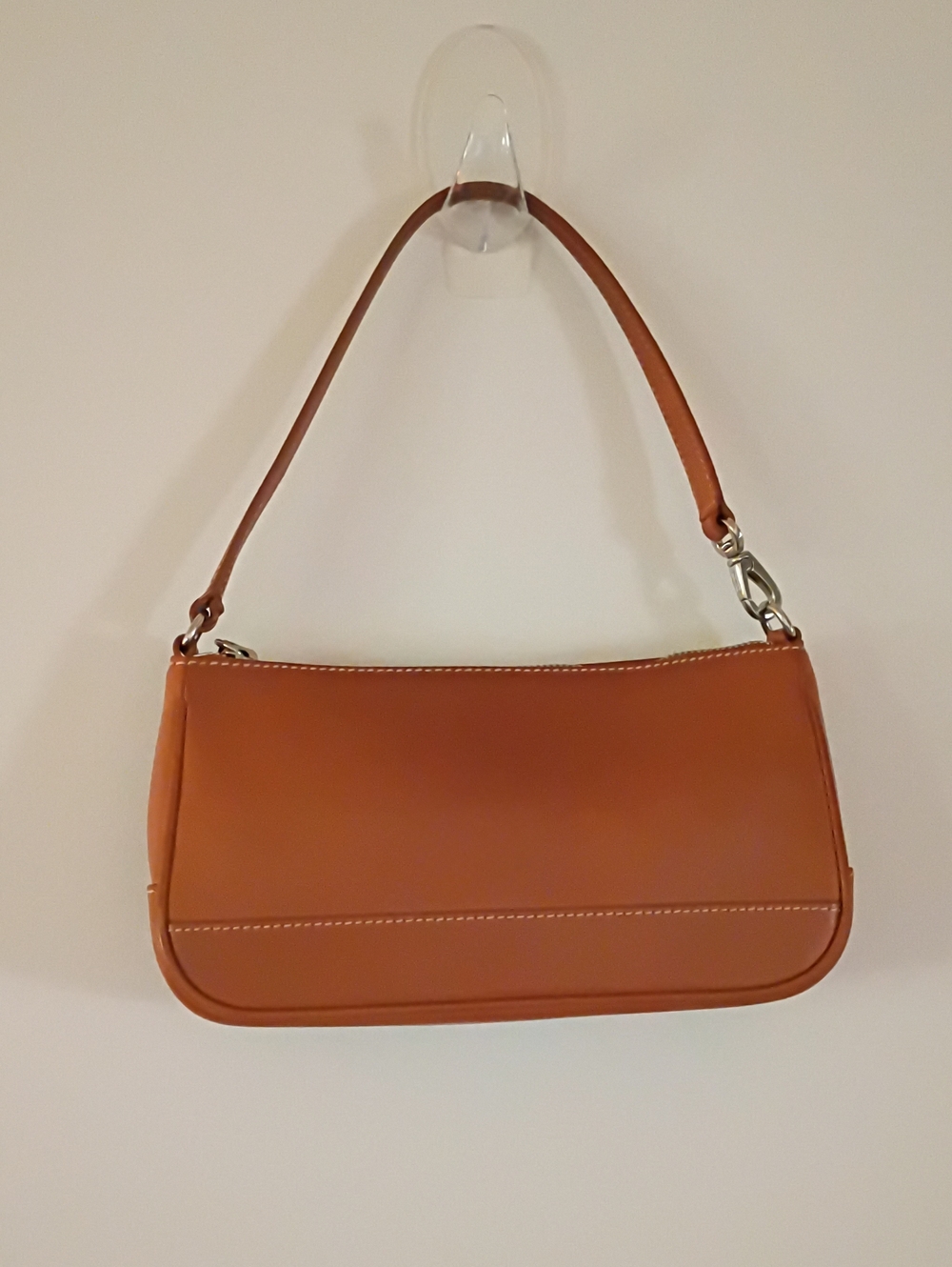 Coach Hampton Demi Baguette Tan Leather Shoulder Bag